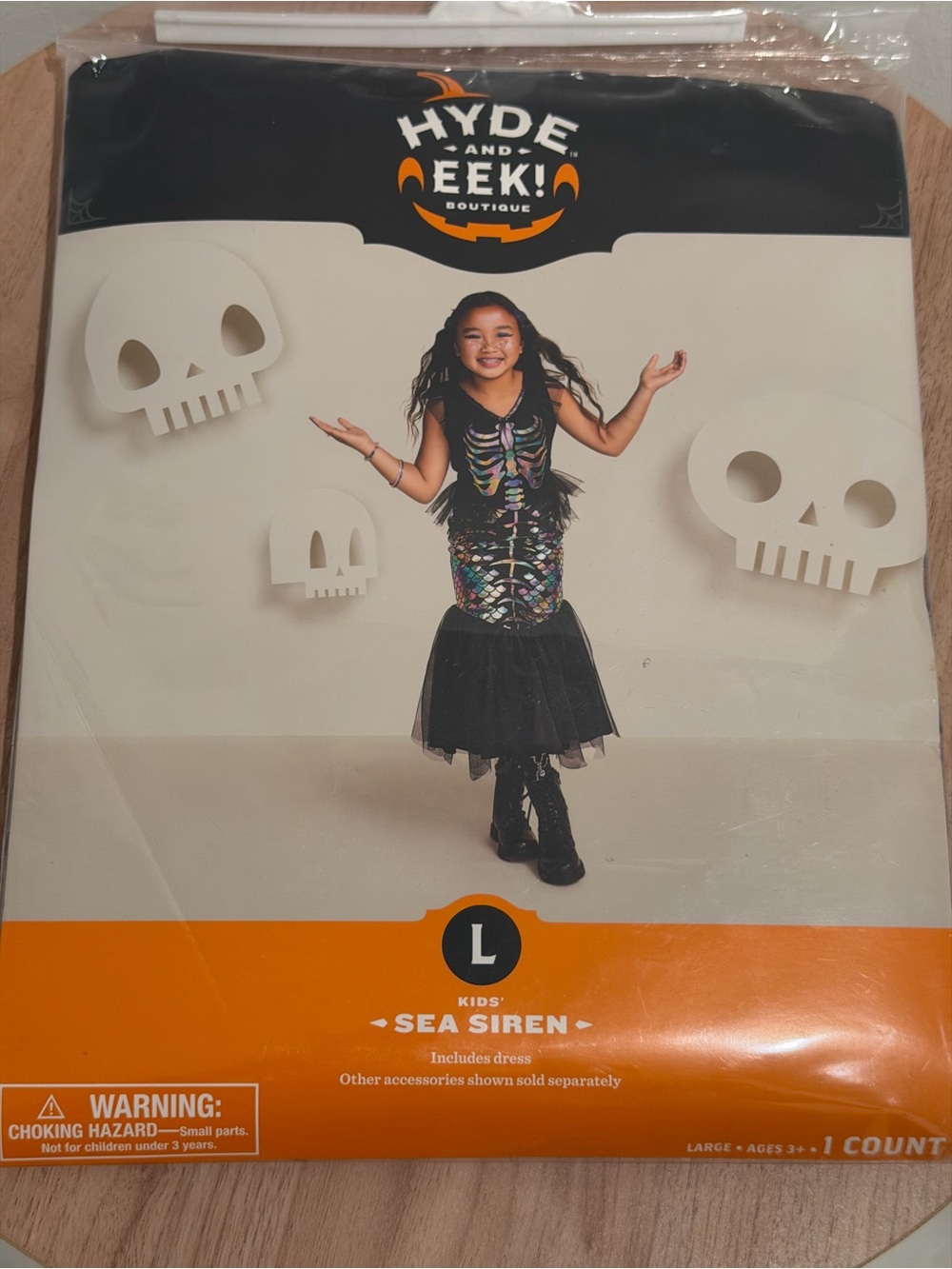 Kids Sea Siren Halloween Costume size large 10-12 skeleton dress Hyde and Eek